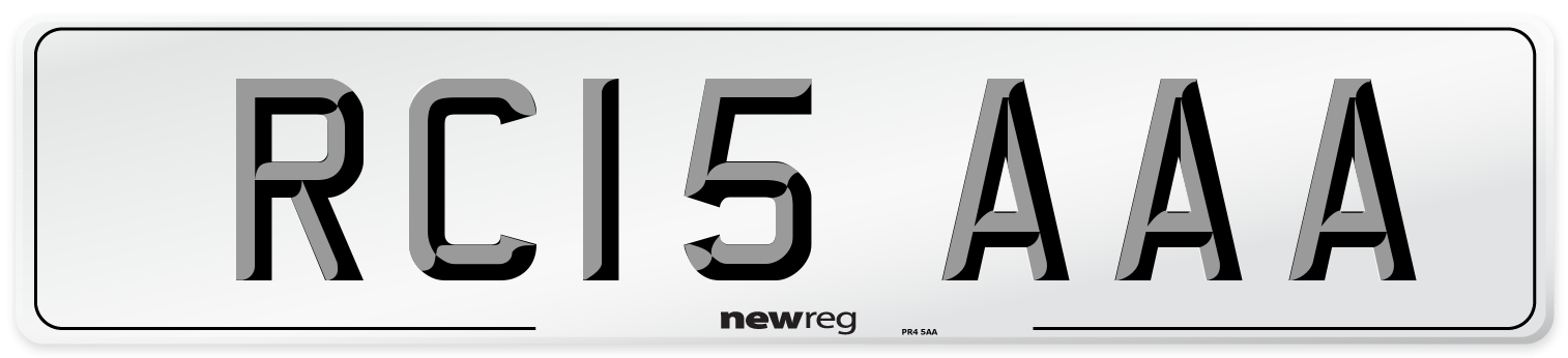 RC15 AAA Number Plate from New Reg